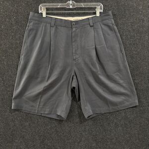 Tommy Bahama Shorts Men's 35 Gray 100% Silk Pleated 9" Golf Summer Beach Casual